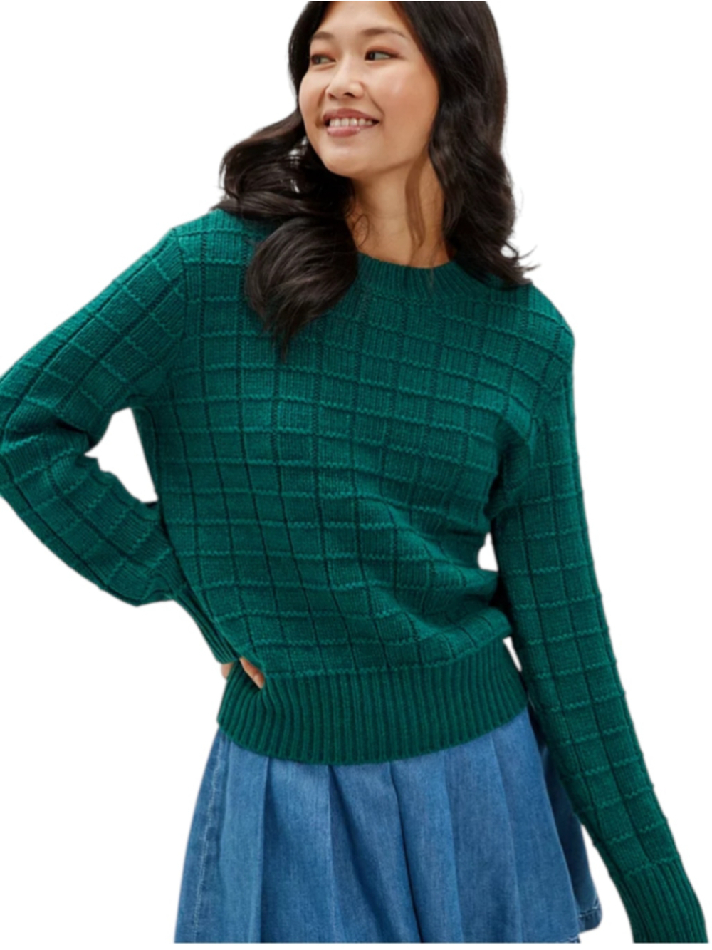 American Eagle Crew Neck Sweater Medium Emerald Green